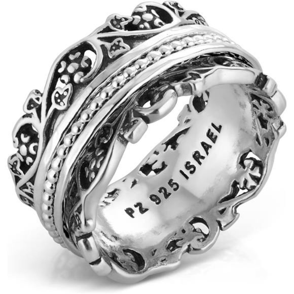 925 Sterling Silver Spinner Ring Vintage Rings for Women